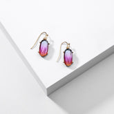 Ombre Crystal Hexagon Dangle Earrings